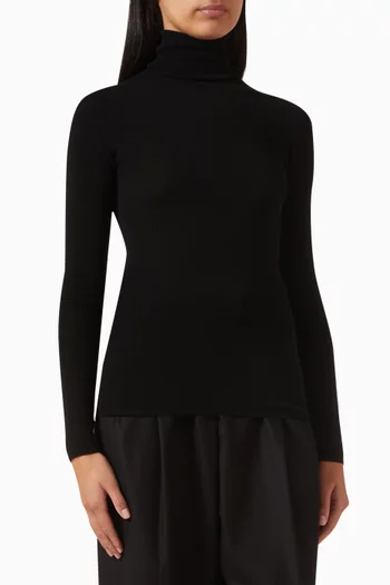 Ribbed Turtleneck in Merino-wool