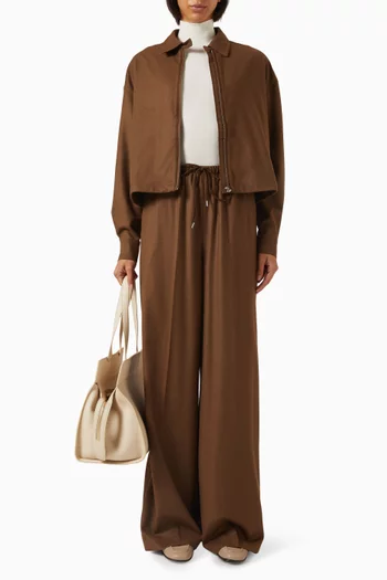 قميص بقصة فضفاضة حرير وصوف