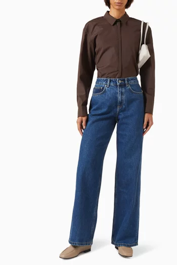 قميص بقصة فضفاضة قطن