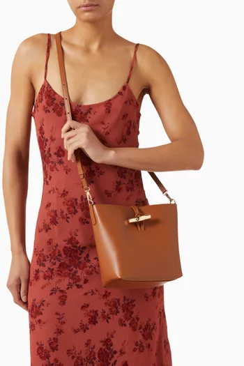 Mini Le Roseau XS Bucket Bag in Leather