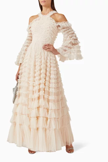 La Vie En Rose Off-shoulder Gown in Tulle