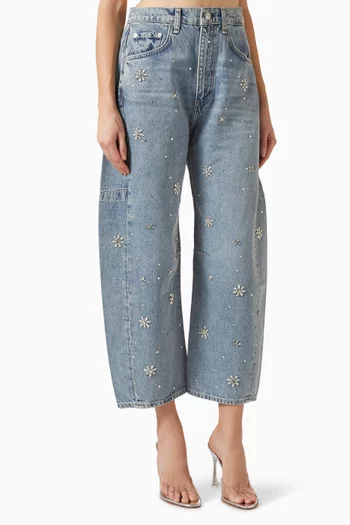Charlie High-rise Barrel Ankle Jeans in Denim
