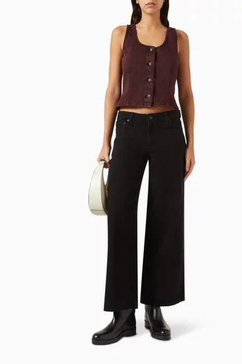 Aiden Cropped Wide-leg Jeans in Denim