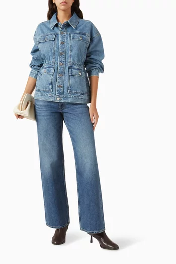 Amy Cinched Trucker Jacket in Denim