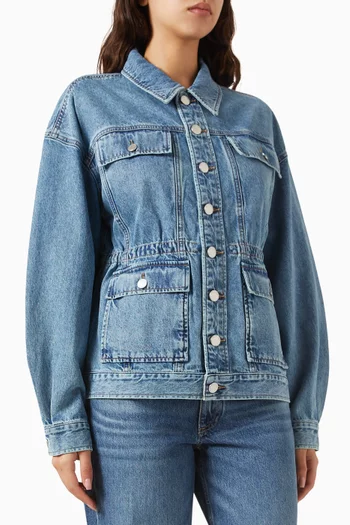 Amy Cinched Trucker Jacket in Denim