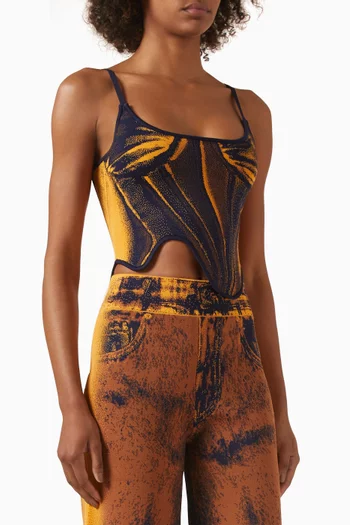 Milia Denim-print Tank Top