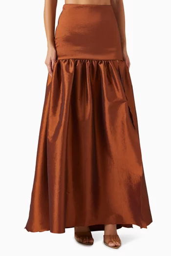 Toledo Maxi Skirt in Satin