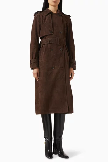 Benedict Trench Coat in Suede