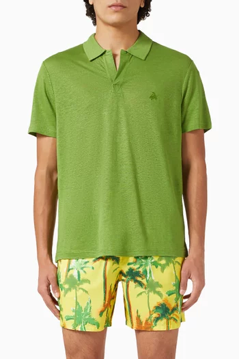 Pyramid Polo Shirt in Linen Jersey