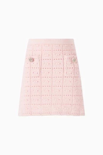 Mini Skirt in Pointelle Knit