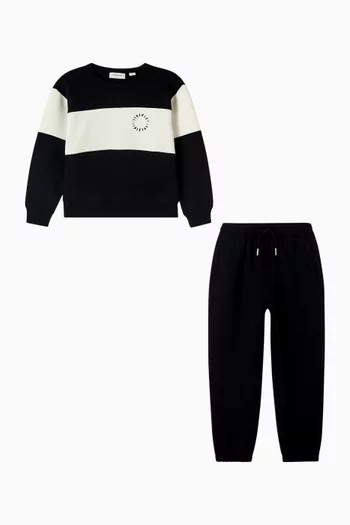 Logo Sweatshirt & Pants Set in Cotton-blend