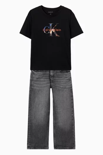 Filled-in Photo Logo T-shirt in Cotton