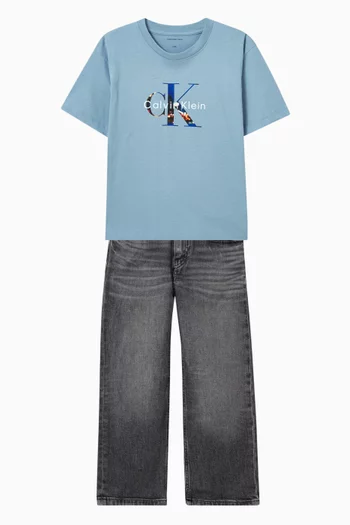 Filled-in Photo Logo T-shirt in Cotton