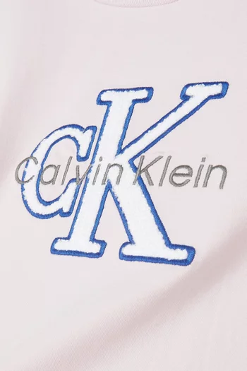 Toweling Logo T-shirt in Stretch Cotton
