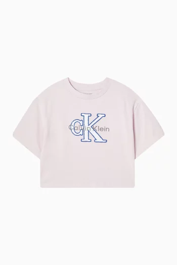 Toweling Logo T-shirt in Stretch Cotton