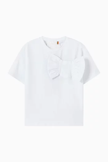 Bow-appliqué T-shirt in Cotton Jersey