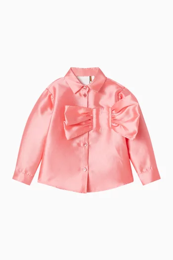 Bow Shirt in Satin