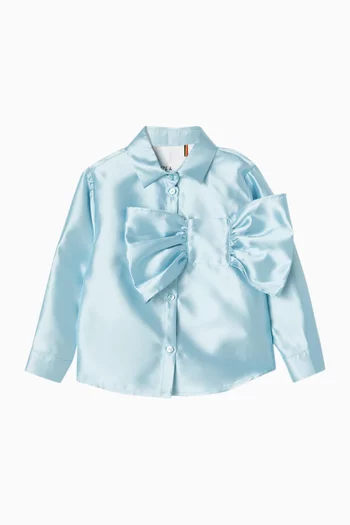 Bow Shirt in Satin