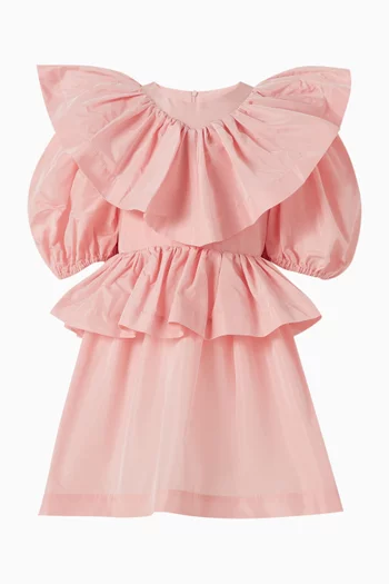 Layered Ruffle Dress in Taffeta