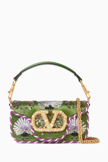 حقيبة كتف لوكو صغيرة ستان مطرز