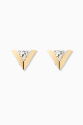 Je Les V Crystal Earrings in Gold-tone Metal