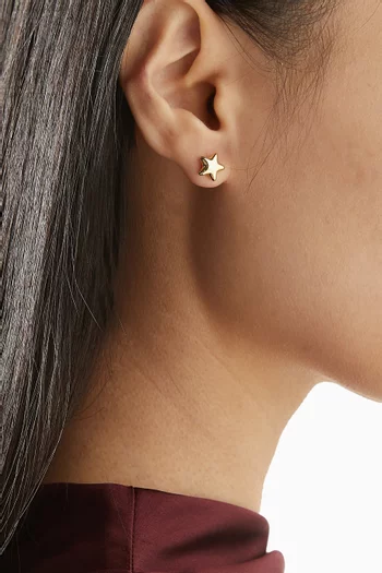 Star Stud Earrings in Gold-tone Brass