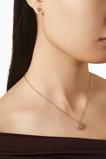 طقم قلادة وأقراط بتصميم قلب نحاس مطلي