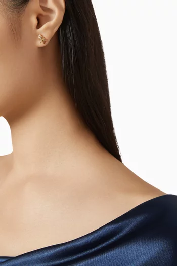 Brushed Rexy Stud Earrings in Plated Brass