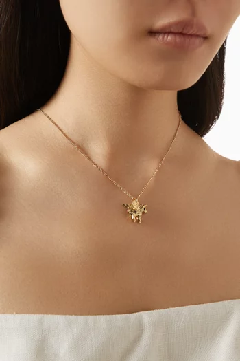 Pegasus Pendant Necklace in Plated Brass