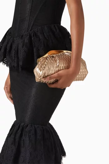 Malleable Clutch in Metallic Leather