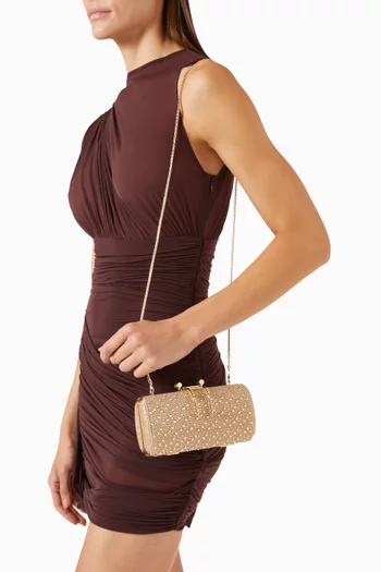 Soirée Clutch in Crystal-embellished Satin