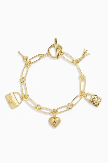 سوار مزين بالحلي الشهيرة للماركة نحاس مطلي