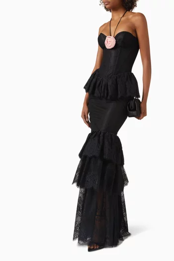 Chiffon-flower Dress in Lace