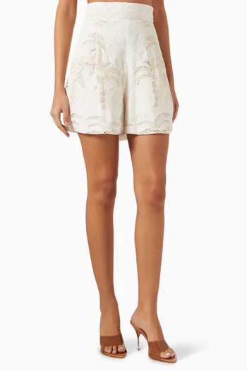 Cala High-waisted Shorts in Lace