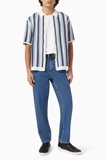 Porto Stripe Shirt in Crochet Knit