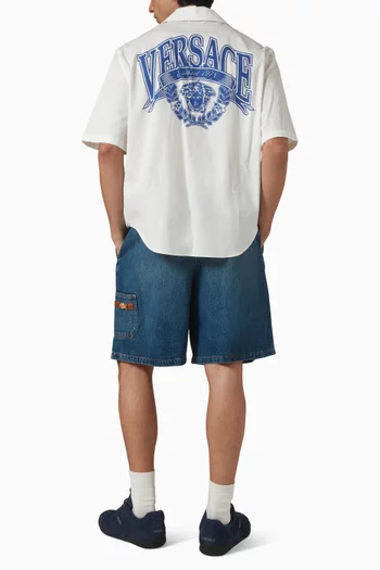 Medusa Varsity Shirt in Cotton Poplin