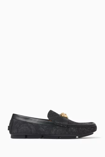 La Medusa Barocco Driver Shoes in Jacquard