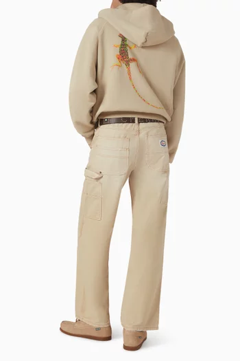 Desert Gecko Zip Up Hoodie in Cotton Fleece