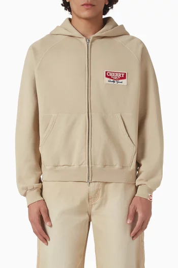Desert Gecko Zip Up Hoodie in Cotton Fleece
