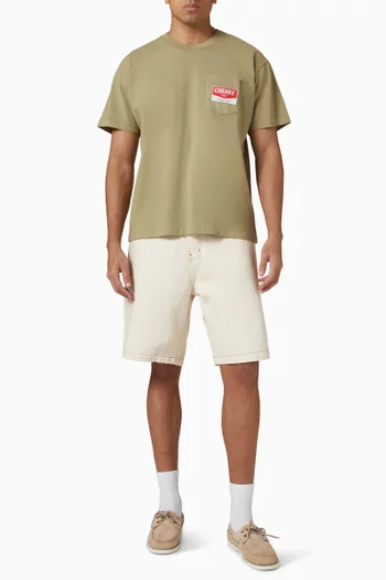 Chevron Distressed Pocket T-shirt in Cotton