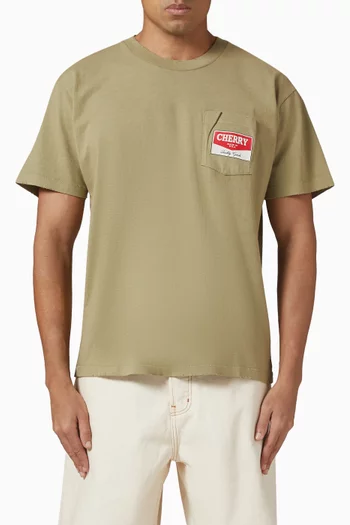 Chevron Distressed Pocket T-shirt in Cotton