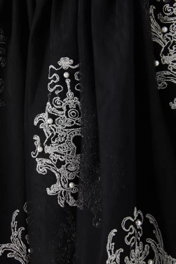 Embroidered Midi Skirt in Tulle