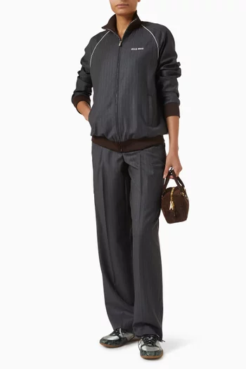 Pinstripe Blouson Jacket in Wool