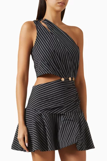 فستان روريا بكتف مكشوف بوبلين