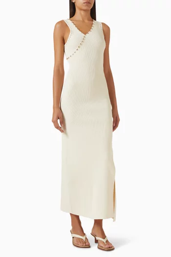 Ritana Asymmetrical Maxi Dress in Knit