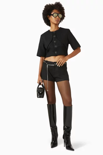 Belted Shorts in Tweed