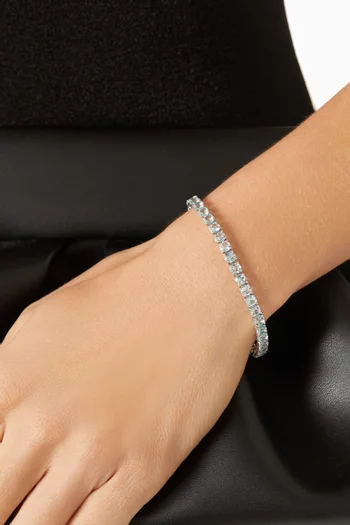 Aquamarine Tennis Bracelet in 18kt White Gold