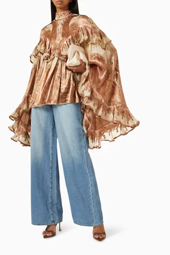 بلوزة هيبنوتك فيسكوز حرير وقماش ديفوريه