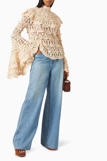 Hypnotic Hand-Crochet Sweater in Cotton