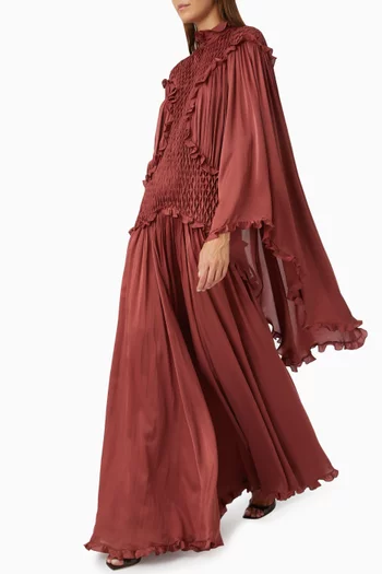 Hypnotic Smocked Gown in Silk
